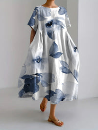 Buntes Blumenkleid – Indigo Blumen