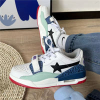 Damen Sneakers mit innovativem Klettverschluss und stilvollem Sternen-Design – Blau