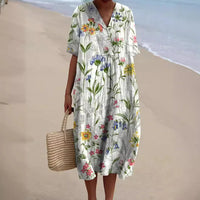 Georgia - Sommerkleid mit Blumenmuster – Weiß