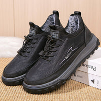 Herren Bequeme und isolierte Freizeitschuhe mit rutschfester Sohle – Schwarz