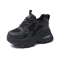 Damen Sportliche Chunky Sneakers mit dämpfender Sohle – Schwarz