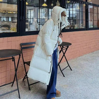 Lange Beheizbare Winter Damen Jacke mit Wärmezonen – Beige