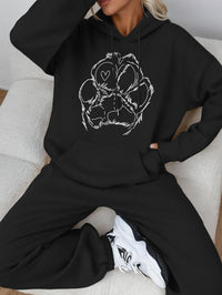 Gemütlicher Damen-Lounge-Set aus Baumwolle | Kuschelig für kühle Tage – Schwarz
