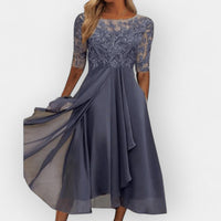 Elegantes Damen Midi-Kleid – Grau