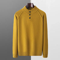 Herren Strickpullover aus Merino Wolle - Warm & Elegant – Senf