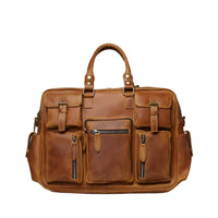 Herren Retro-Ledertasche - Geräumig und hochwertig aus Vollrindleder – Braun