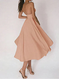 Elegantes Damen Kleid mit V-Ausschnitt – Aprikose
