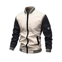 Bomberjacke Herren | Zweifarbige Reißverschluss Jacke – Beige