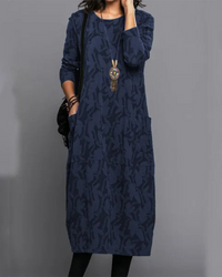 Elegantes Damen Kleid mit Bauchbedeckung – Blau