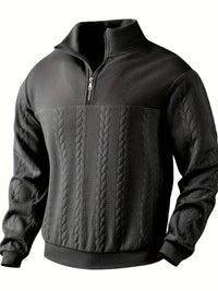 Warmer Herren-Strickpullover aus Wolle für den Winter – Schwarz