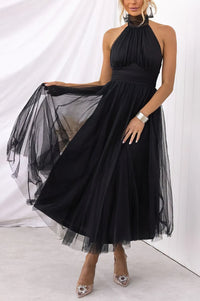 Leonora | Ärmelloses Party Damen Kleid – Schwarz