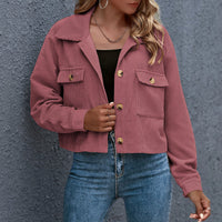 Damen Übergangsjacke Jacke | Kurz Lässig – Rosa