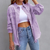 Jeanette - Trendige Jeansjacke für Frauen – Lila