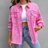 Jeanette - Trendige Jeansjacke für Frauen – Rosa