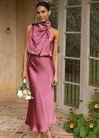 Juliana - Wunderschönes Luxus-Satin-Kleid – Rosa
