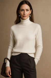 Ella | Damen Kaschmirpullover modern & komfortabel – Weiß