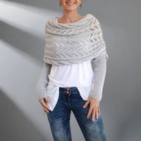 Revola™ - Umhüllender Gestrickter Schal zum Schutz vor Kälte – Hellgrau