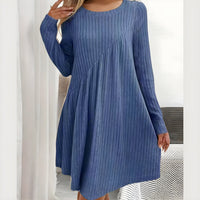 Vina - Bequemes Strickkleid – Blau