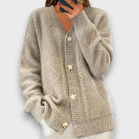 Erelia – Strickcardigan mit Knopfleiste – Grau