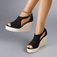 Marla | Komfortable Stretch-Sandalen mit Absatz – Schwarz