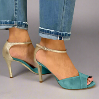Romy | Stylish Shiny High Heels with Comfort Strap – Grün