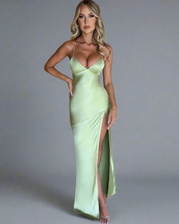 Sabine | Edles Seidenkleid – Grün