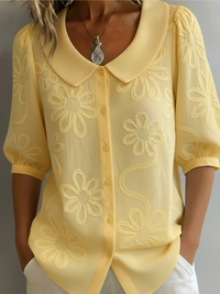 Livia | Elegante Soft-Touch-Bluse für Damen – Gelb