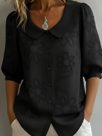 Livia | Elegante Soft-Touch-Bluse für Damen – Schwarz