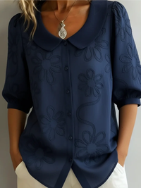 Livia | Elegante Soft-Touch-Bluse für Damen – Marine