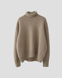 Irena | Pullover mit Rollkragen in klarer Silhouette – Braun