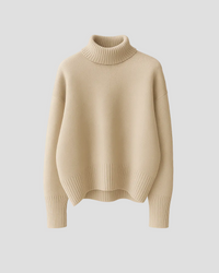 Irena | Pullover mit Rollkragen in klarer Silhouette – Khaki