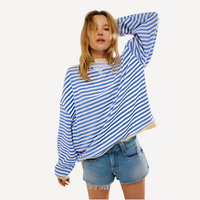 Lucy | Gestreifter Pullover – Blau
