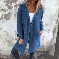 KATI - LANGER MANTEL MIT KNÖPFEN – Blau