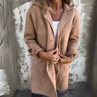 KATI - LANGER MANTEL MIT KNÖPFEN – Khaki