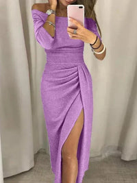 Elena™ | Langes elegantes Damenkleid – Hellviolett