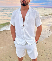 Julian Kurzarmhemd und Shorts Set – Weiß