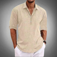 Max - Klassisches Leinen-Polo – Beige