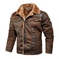 Andreas® | Warme und Vielseitige Lederjacke – Braun