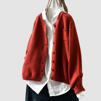 Berlinda™ Gemütlicher Strick-Cardigan – Rot