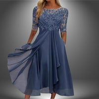 Margherita | Premium Spitzenkleid – Blau