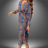 Céline | Elegantes Premium Kleid – Blau