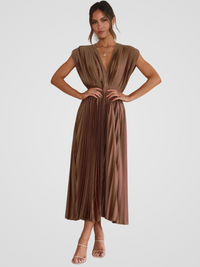 AMAYA PLEATED MIDI – Braun