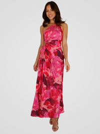AURORA ONE SHOULDER PLISSEEKLEID – Rosa