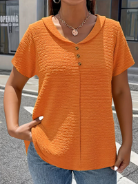 Alina | Stilvolles Oberteil mit Knöpfen – Orange