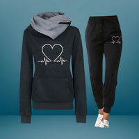 ANGELIKA - SET MIT SWEATSHIRT UND JOGGERHOSE – Schwarz