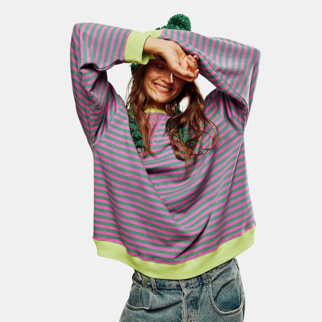 ALINA - GESTREIFTER LOOSE-FIT PULLOVER