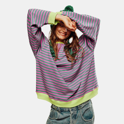 ALINA - GESTREIFTER LOOSE-FIT PULLOVER