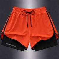 Geometrische Sportshorts für Damen – Stylisch und atmungsaktiv für Fitness und Laufen – Orange