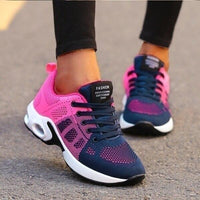 Annelie | Damen Air-Dämpfung Freizeit Sneaker – Dunkelrosa