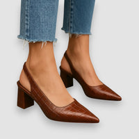 Lara | Croco-Look mit Fußwohl-Garantie – Dunkelbraun